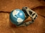 The globe is displayed in an awesome T. rex skull. 
