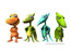Collect all 4 characters!  Buddy, Tiny, Shiny and Don!